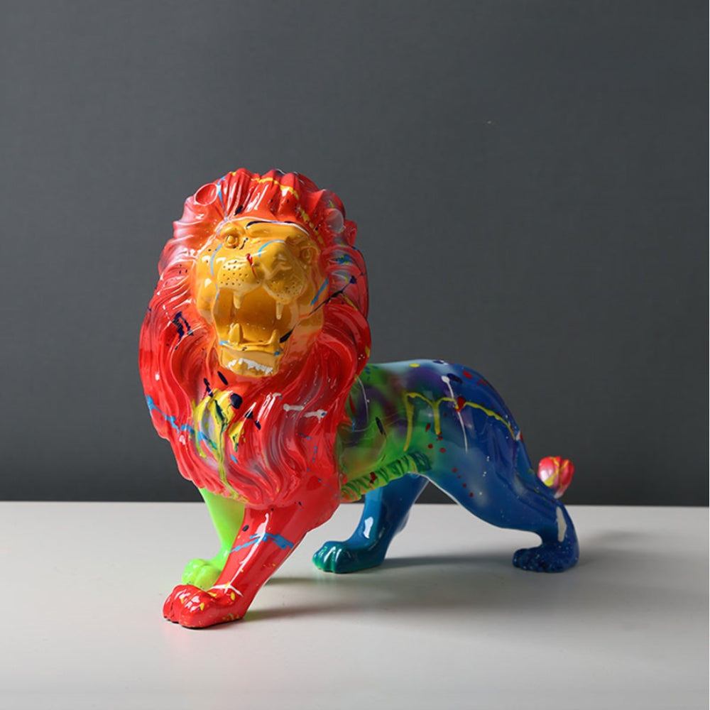 Figura deco en resina León MULTICOLOR