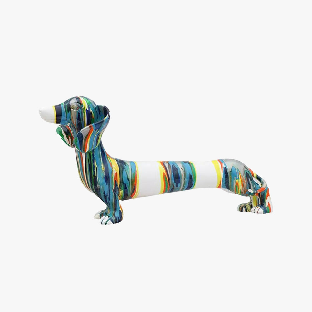 Figura deco en resina Perro Salchicha Multicolor