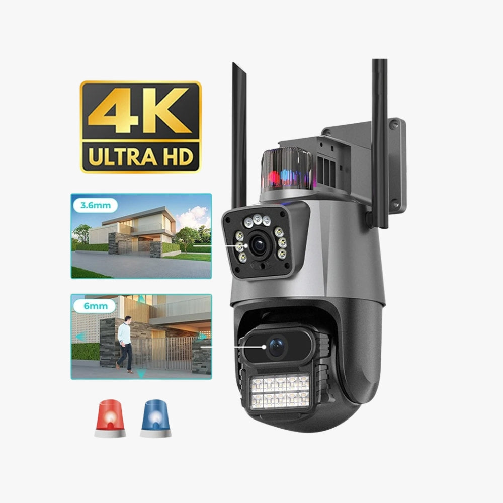 Cámara Domo Wifi Smart 360° con Doble Lente Full Hd Con Alarma Seguimiento