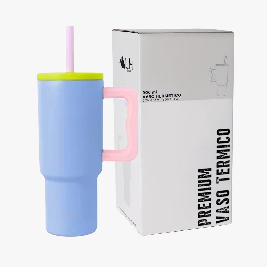 Vaso Térmico Premium 900 ml Celeste Multicolor
