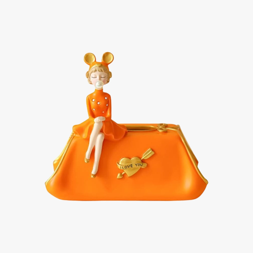 Caja Naranja Porta Pañuelos Servilletero Papel Tissue