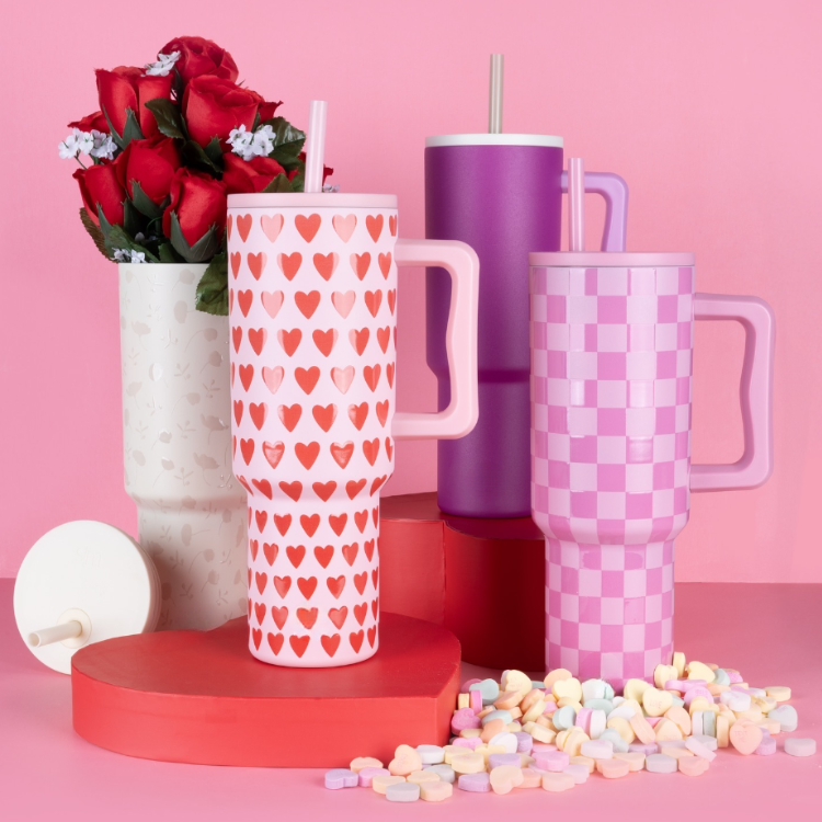 Vaso Térmico Premium 1200 ml Corazones Edicion Limitada