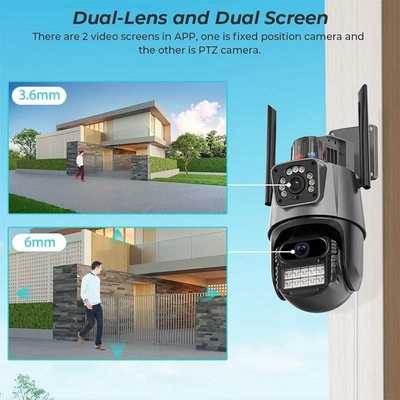 Cámara Domo Wifi Smart 360° con Doble Lente Full Hd Con Alarma Seguimiento