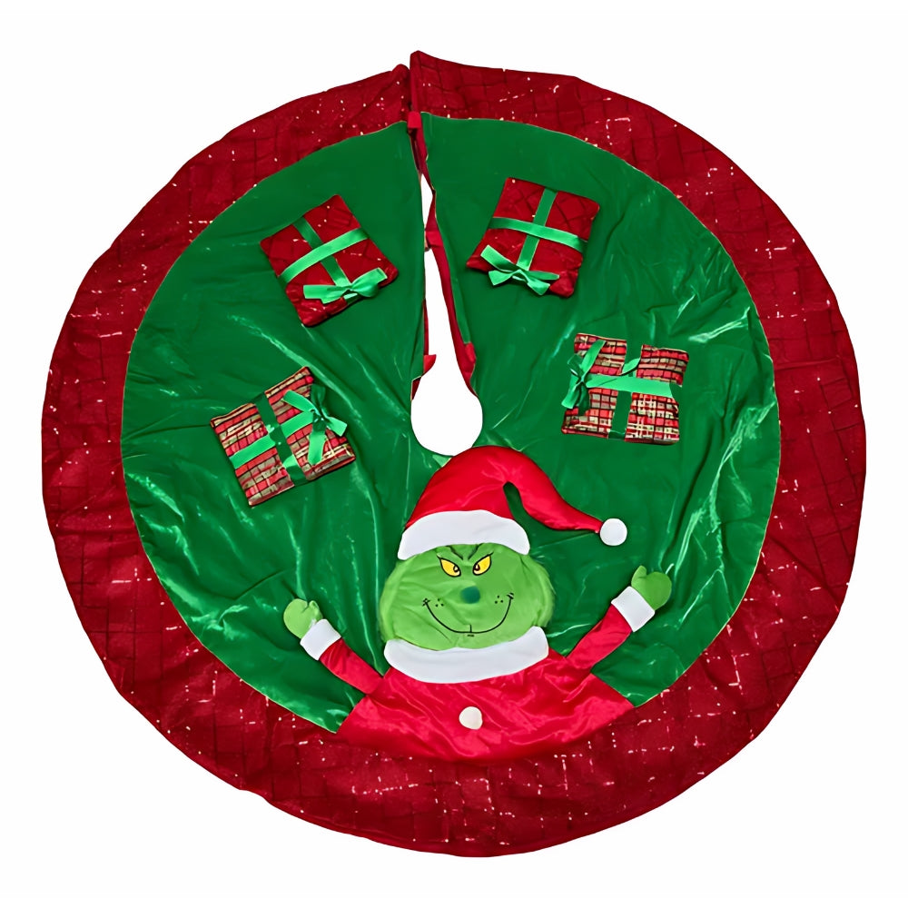 Faldón Pie De Árbol Navideño Grinch Pascuero Santa