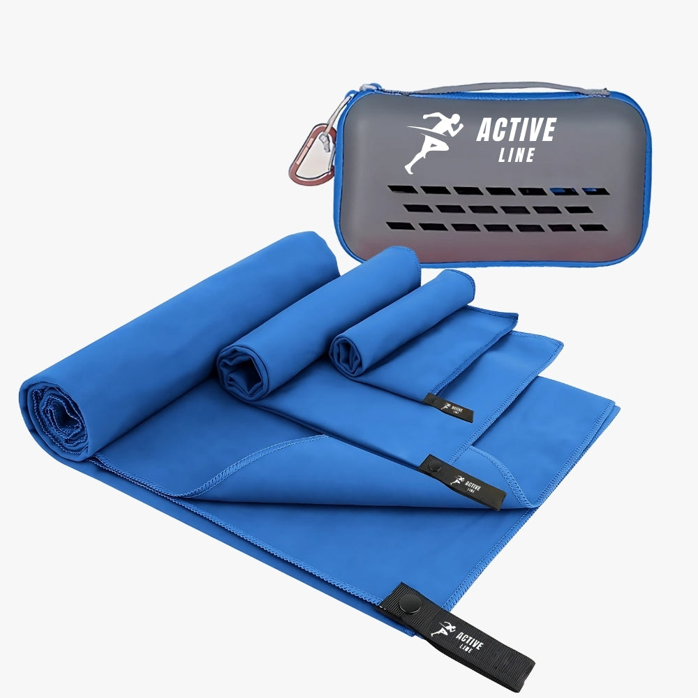 Toalla Microfibra Set 3 ACTIVE LINE +estuche Viaje