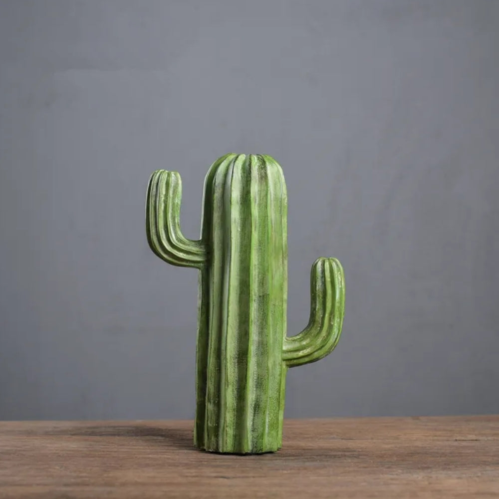 Figura Deco En Resina Cactus Verde 30 cm