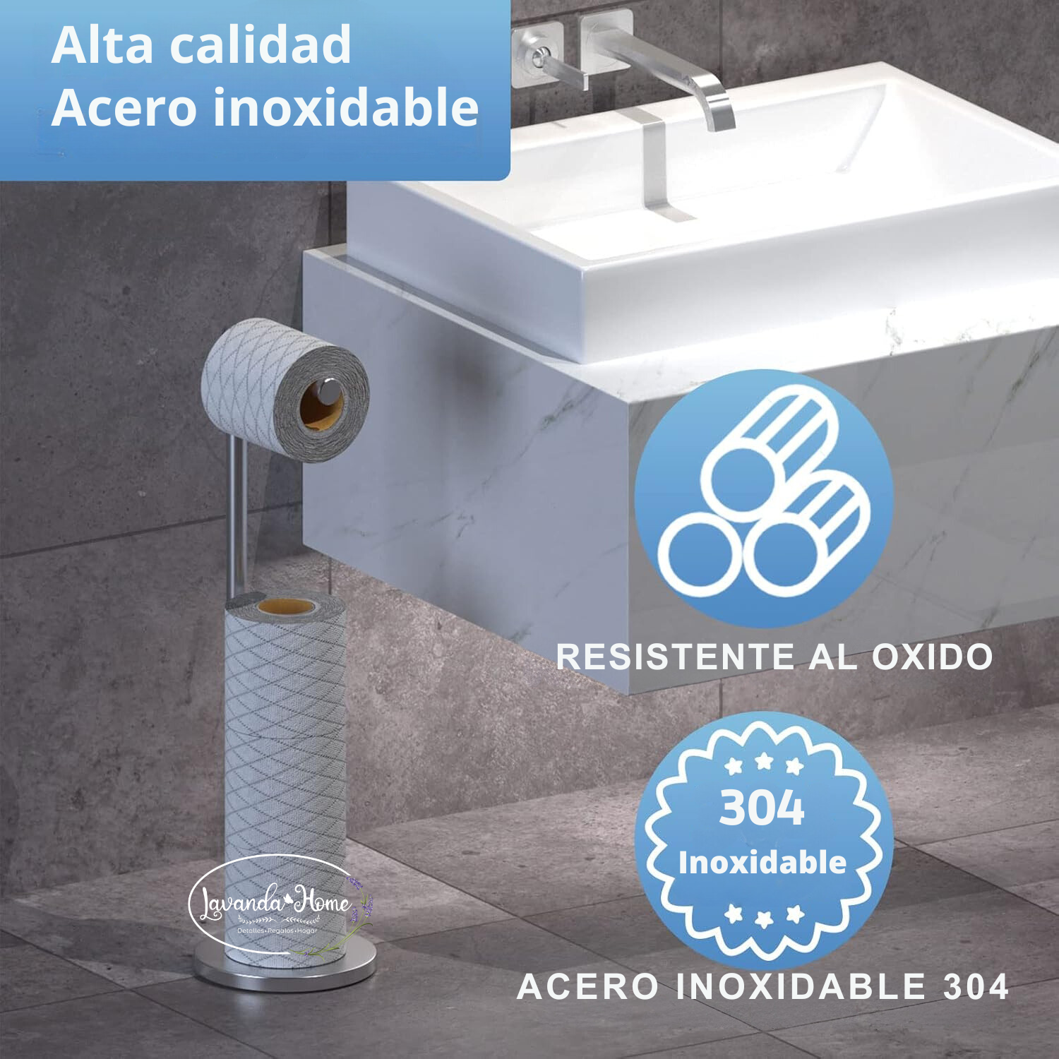 Soporte De Papel Higiénico Confort Pedestal Baño Plateado