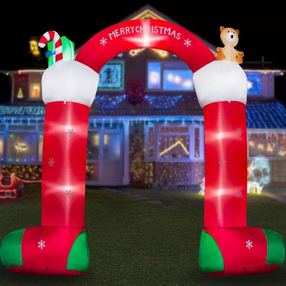 Arco Inflable Con Luces Led Adorno Navidad Pascuero Santa