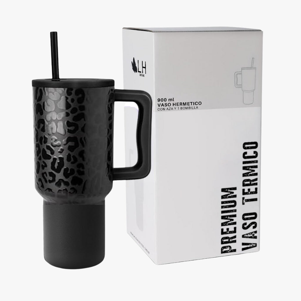 Vaso Térmico Premium 900 ml Negro con Diseño