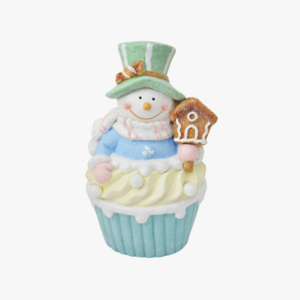 Figura Cupcake Mono de Nieve con Led 30cm