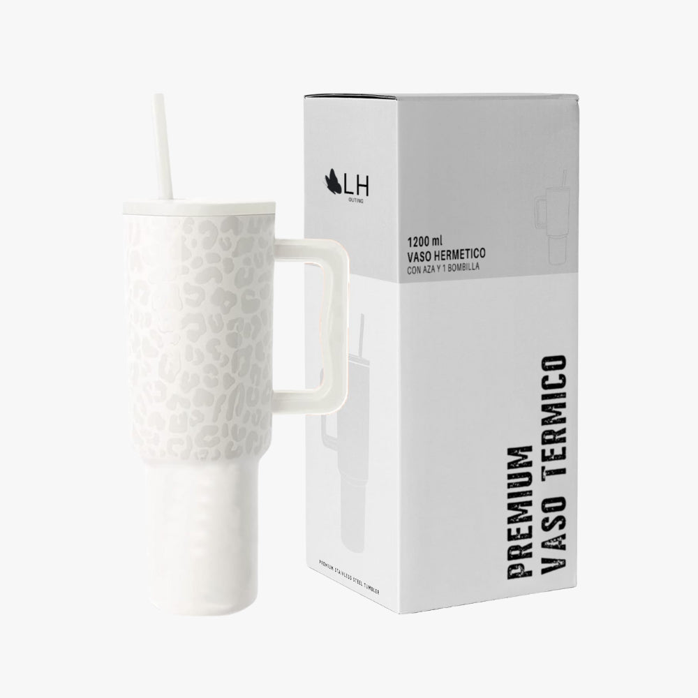 Vaso Térmico Premium 1200 ml Blanco con Diseño