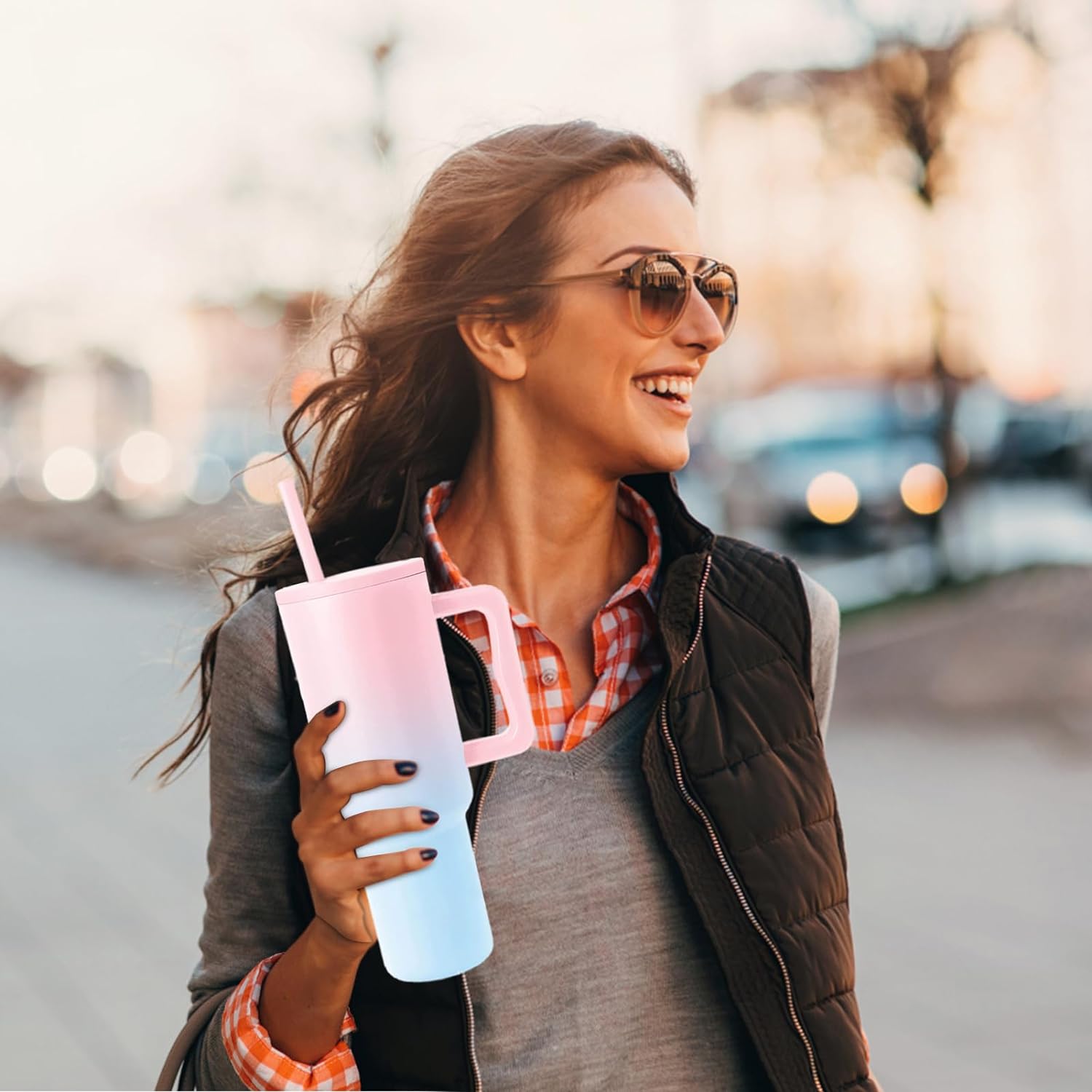 Vaso Térmico Premium 1200 ml Bicolor Pink Blue