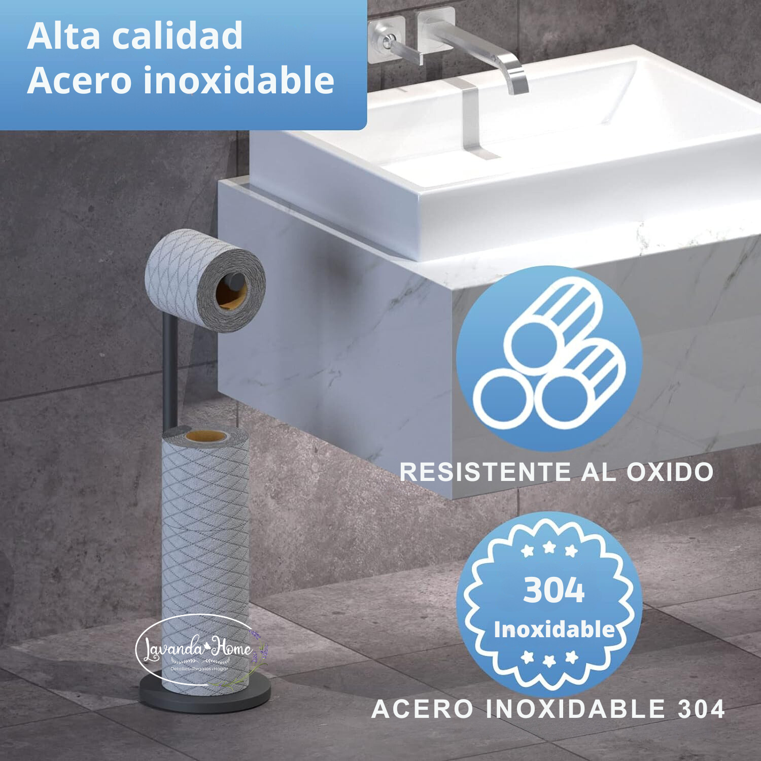 Soporte De Papel Higiénico Confort Pedestal Baño Negro