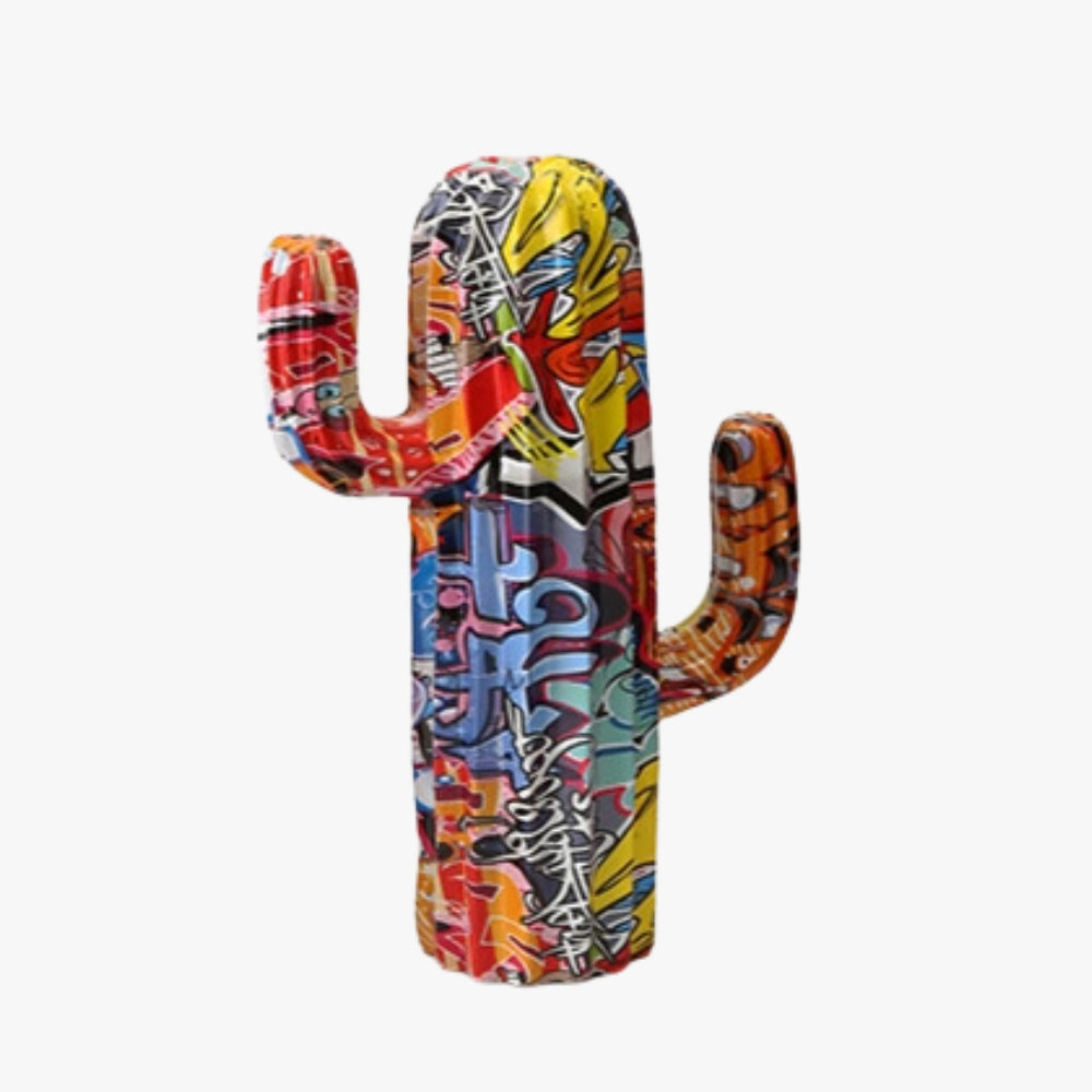 Figura Deco En Resina Cactus Grafiti 41 cm