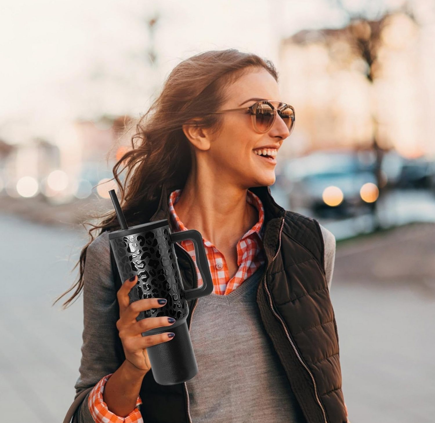 Vaso Térmico Premium 1200 ml Negro con Diseño