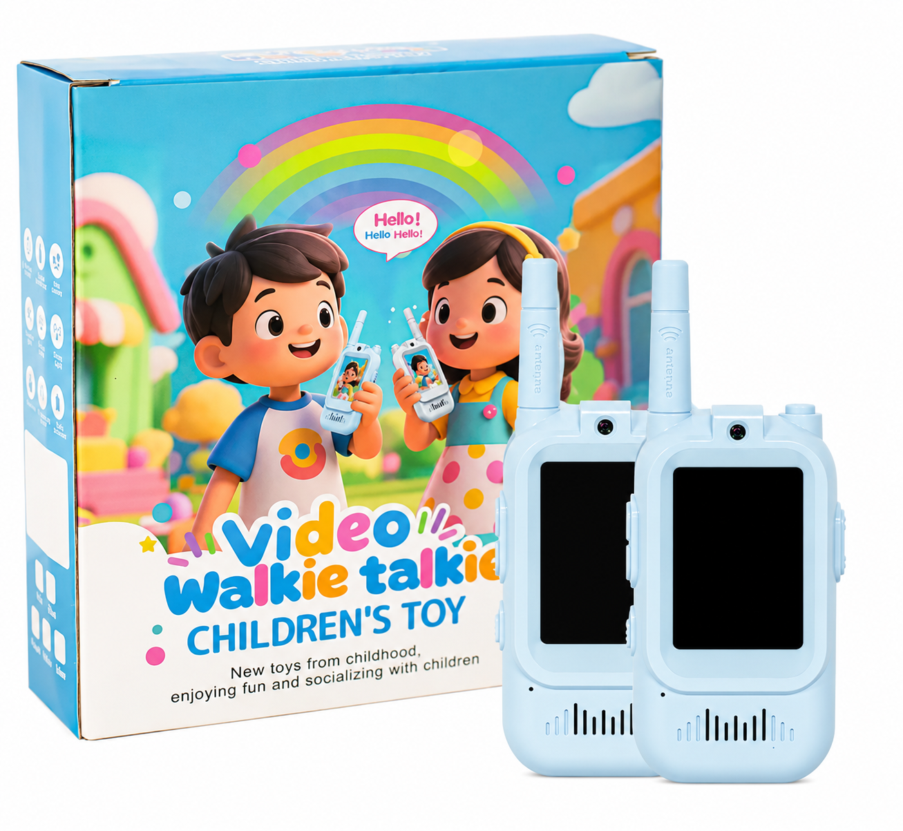 Walkie Talkie con Cámara para Niños Video Llamadas Fotos y Juegos Recargable