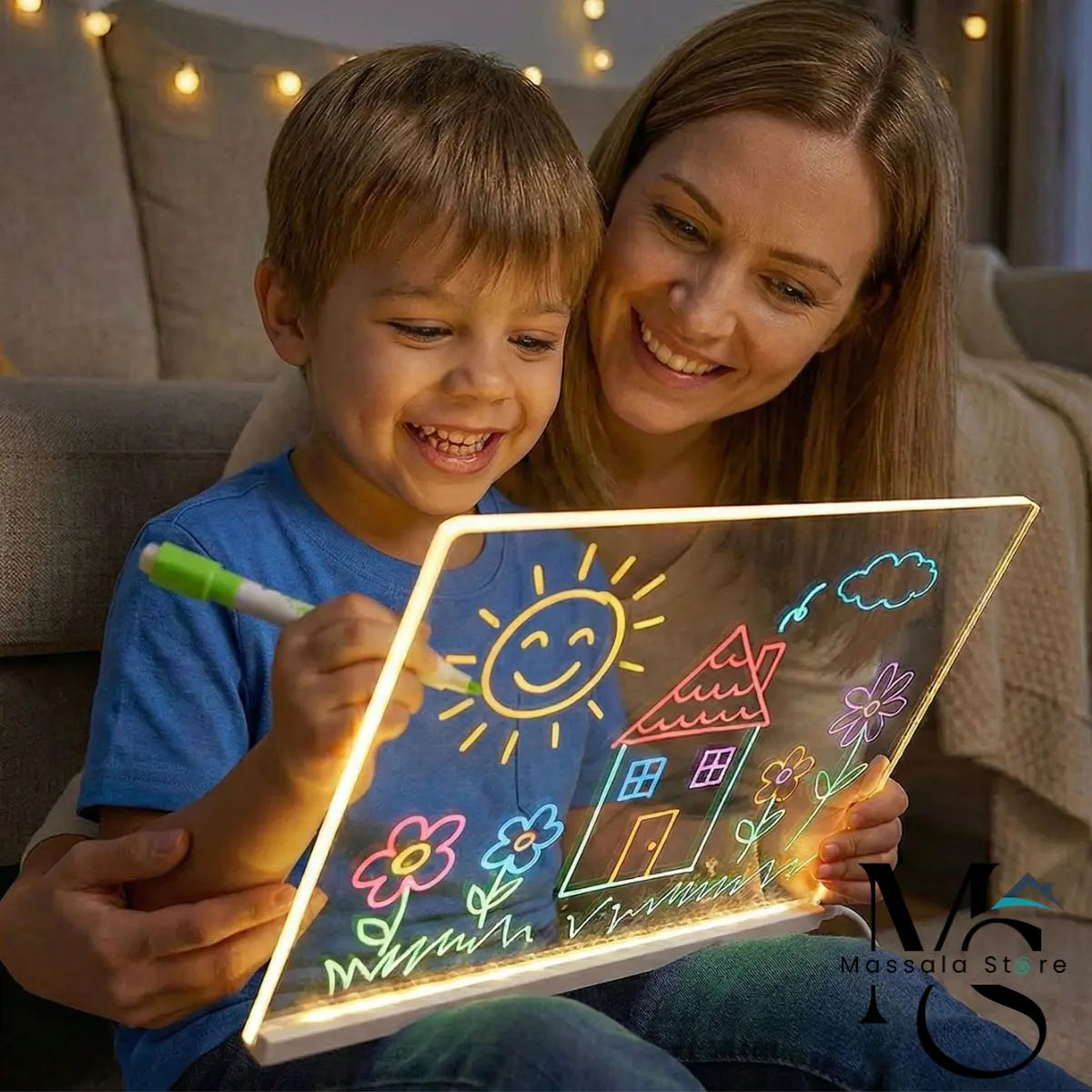 Pizarra Mágica LED Acrílica para Dibujar con Luz + 7 Plumones Neón