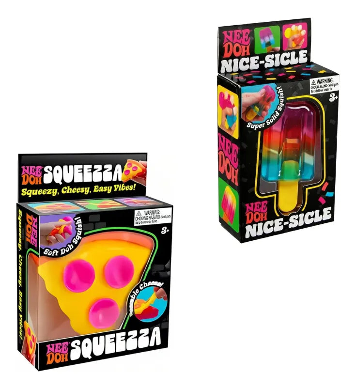 Set 2 Pcs Juguete Antiestrés Squishy Pizza Needoh Helado