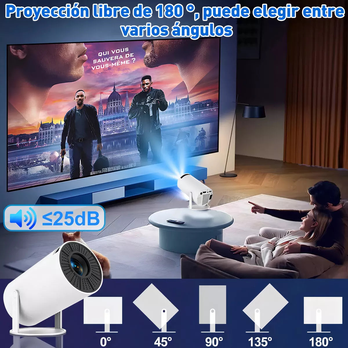 Proyector Mini Portatil Profesional 4k Hd Led 1080p 9000 Lm Smart Tv Con Android Wifi Bluetooth