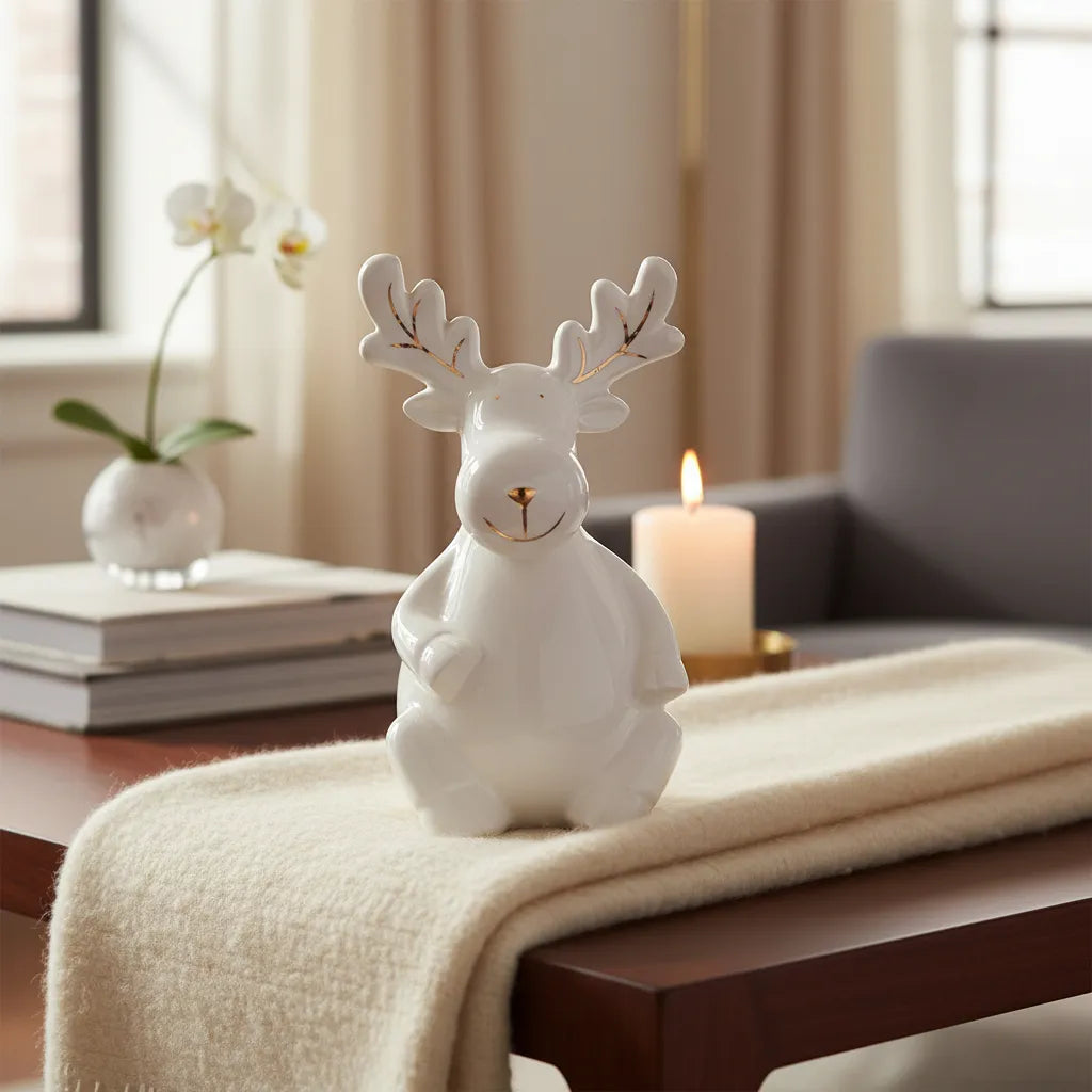 Adorno Reno De Cerámica 18 cm Navidad Decoración