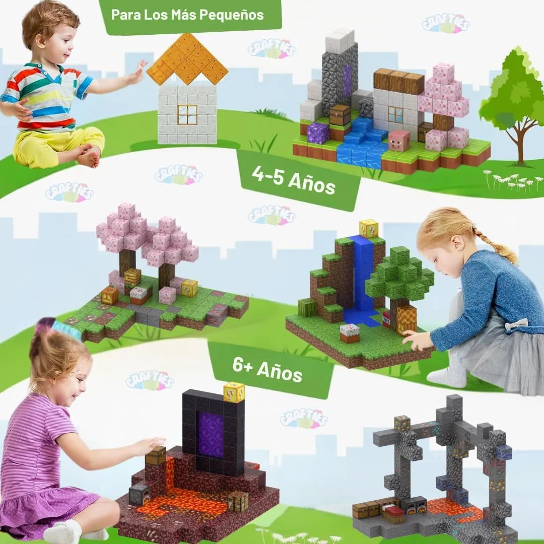 Juguete Magnético De Mine-craft 75 Unidades De Bloque Mag