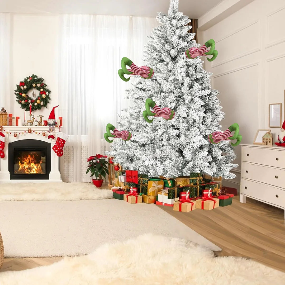 Decoración Piernas Móviles Ayudante de Santa Para Árbol de Navidad