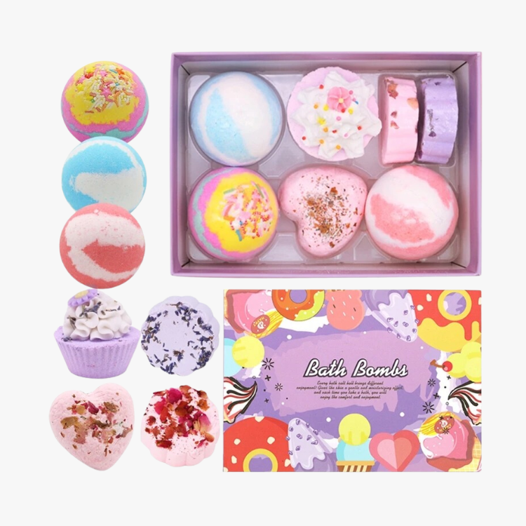 Set de 7 pcs Bombas Efervescentes Aromáticas de Baño Tina Relajante