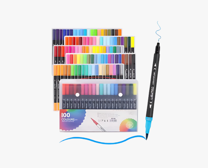 Lettering 100 Colores Dual Tipbrush Pens Plumon Doble Pincel