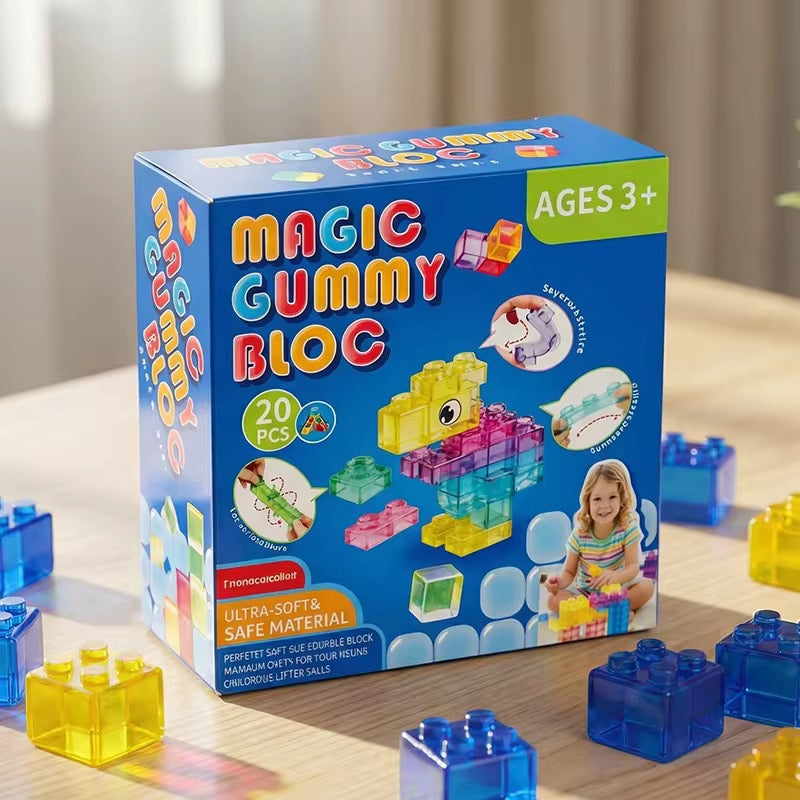 Magic Gummy Bloc Construcción Para Niño Goma Sensoriales 20 pcs
