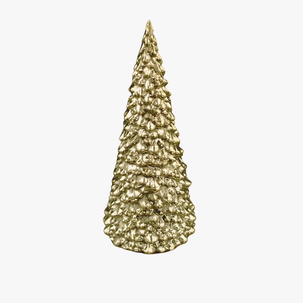 Adorno Árbol Pino Dorado Cerámica 26 cm Navidad Decoración