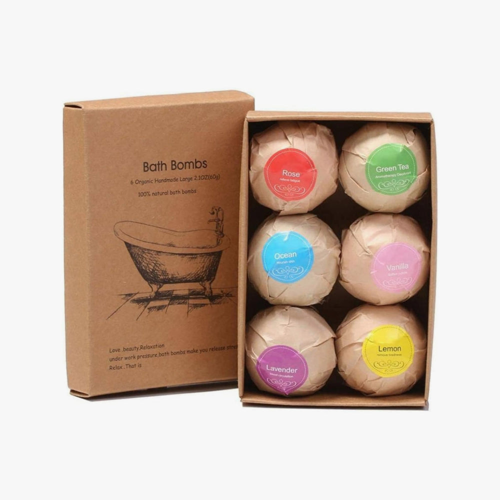 Set de 6 pcs Bombas Efervescentes Aromáticas de Baño Tina Relajante