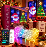 Cortina LED Smart como decoración navideña