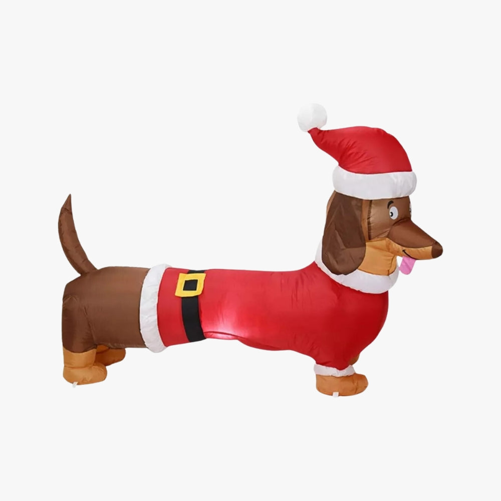 Perro Salchicha Pascua Navidad Inflable 1.5 Mts Pascuero