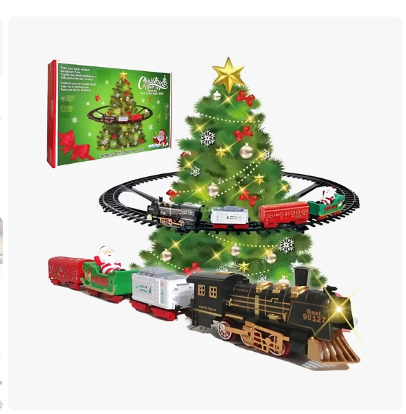 Tren eléctrico navideño para árbol de Navidad con luz y sonido
