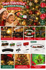 Tren eléctrico navideño para árbol con luces y sonidos