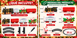 Qué incluye y medidas en centímetros del tren eléctrico para árbol de Navidad, diámetro 88 cm